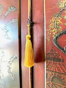 An Antique Red Chinoiserie Bookcase Cabinet or Hutch