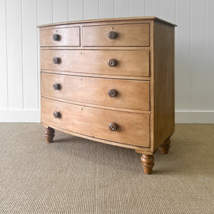 A Genuine Antique Cornish Bow Front Pine Chest of Drawers