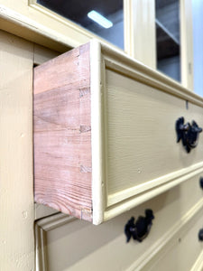 A 19th Century English Painted Pine Bookcase Cabinet or Hutch