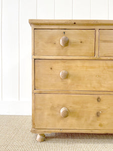 An Antique English Pine Chest of Drawers Dresser Tulip Feet c1890