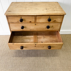 A 19th Century English Pine Chest of Drawers/Dresser with Tulip Feet