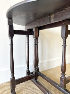 A Petite Antique English Country Oak Drop Leaf Gate Leg Table