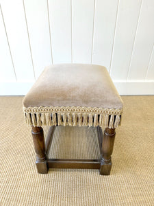 An Antique English Oak Foot Stool