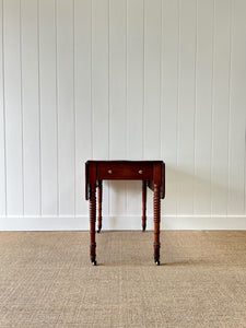 Antique English Country Mahogany Drop Leaf Table c1890