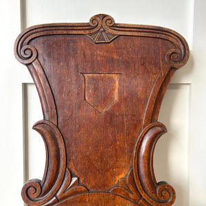 A Pair of Scottish William IV Oak Carved Hall Chairs