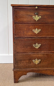 Antique English Early 19th Century Oak Chest of Drawers c1810 with Brushing Slide