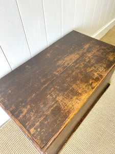 An English Blanket Box or Coffee Table With Iron Handles c1890