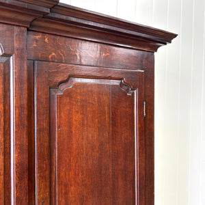 A Beautiful English 18th Century Georgian Oak Tack Cupboard