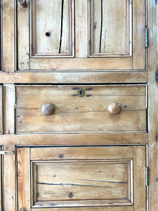 A Very Good Early 19th Century Irish Pine Linen Press Cupboard