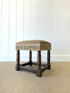 An Antique English Oak Foot Stool