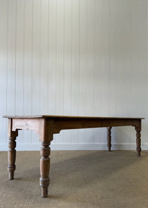 A Large Antique 8 ft English Pine Farmhouse Table