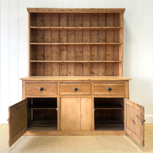 A Large Rustic Pine Welsh Dresser or Cupboard