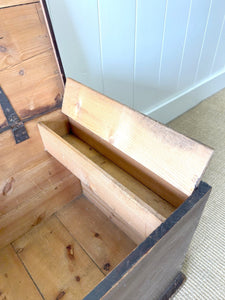 An English Blanket Box or Coffee Table With Iron Handles c1890