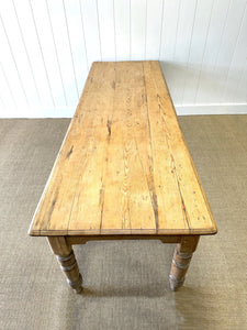 A Large Antique 8 ft English Pine Farmhouse Table