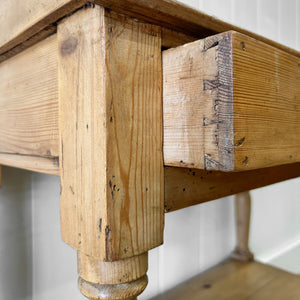 An English Country Pine Galleried Washstand or Console Table