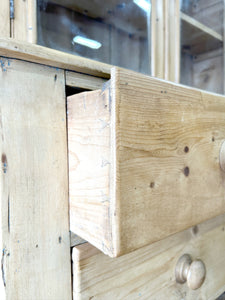 A 19th Century English Pine Bookcase Cabinet or Hutch