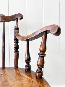 An Antique Penny-seat Stick Back Arm Chair