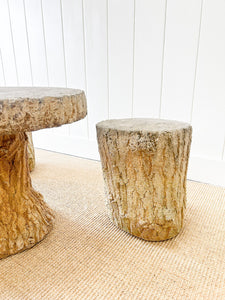 A Delightful Faux Bois Garden Table and 4 Stools