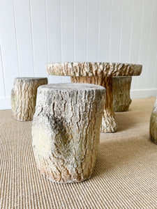 A Delightful Faux Bois Garden Table and 4 Stools