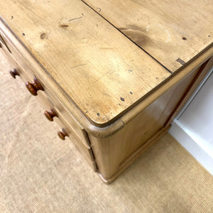 A Small Antique English Pine Chest of Drawers Dresser c1890