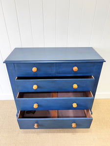 A Blue English Chest of Drawers Dresser c1890