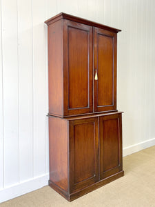 A Large 19th Century English Mahogany Linen Press Cupboard