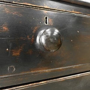 An Ebonized Antique English Chest of Drawers/Dresser