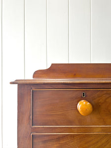 An Antique English Mahogany Chest of Drawers Dresser Tulip Feet c1890