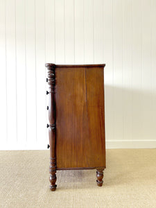 A Large Antique English Bow Front Mahogany Chest of Drawers