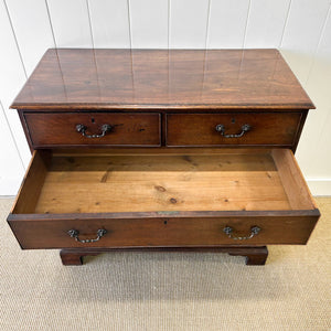 A English Georgian Chest of Drawers with Swan Neck Hardware