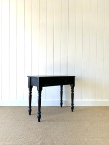 An Ebonized English Country Pine Console Table