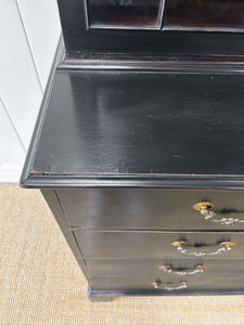 A Large and Early 19th Century Ebonized English Bookcase