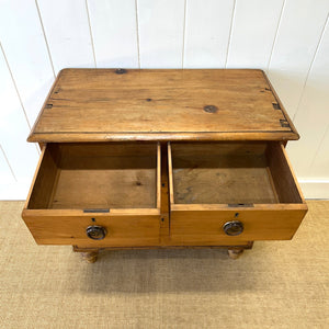 An Antique Rustic English Pine Chest of Drawers Dresser Tulip Feet c1890