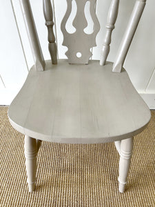 A Vintage Set of 5 Grey Fiddleback Chairs