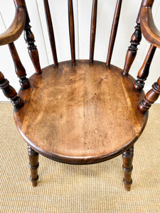 An Antique Penny-seat Stick Back Arm Chair