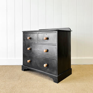 An Ebonized English Pine Chest of Drawers Dresser c1890