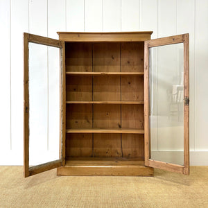 A 19th Century English Pine Small Glazed Bookcase