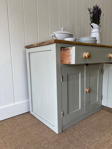 A Monumental English Country Pine Painted Sideboard Buffet c1840