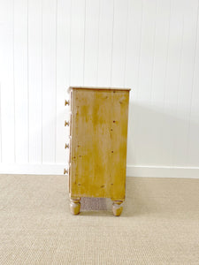 A Genuine Antique Cornish Bow Front Pine Chest of Drawers