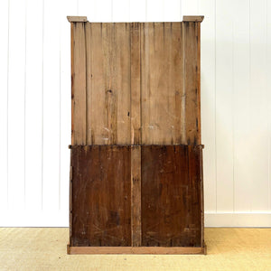 A 19th Century English Pine Linen Press Cupboard with Porcelain Knobs