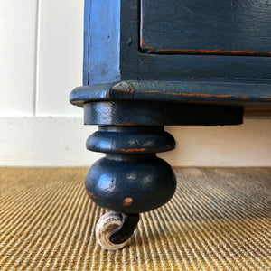 A Navy Blue English Pine Chest of Drawers Dresser c1890