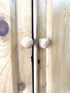 A 19th Century English Pine Linen Press Cupboard