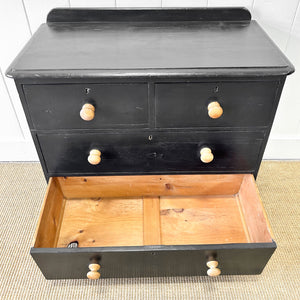 An Ebonized English Pine Chest of Drawers Dresser c1890