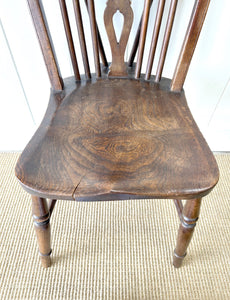 A Georgian Ash Wheel Back Side Chair