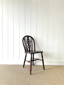 A Georgian Ash Wheel Back Side Chair