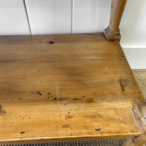 An English Country Pine Galleried Washstand or Console Table