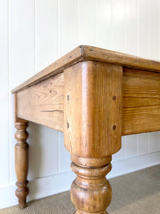 An Antique English Country Pine 7ft Dining Table