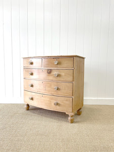 A Genuine Antique Cornish Bow Front Pine Chest of Drawers