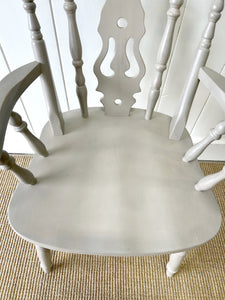 A Vintage Set of 5 Grey Fiddleback Chairs