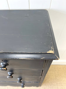 An Ebonized Antique English Pine Chest of Drawers or Dresser